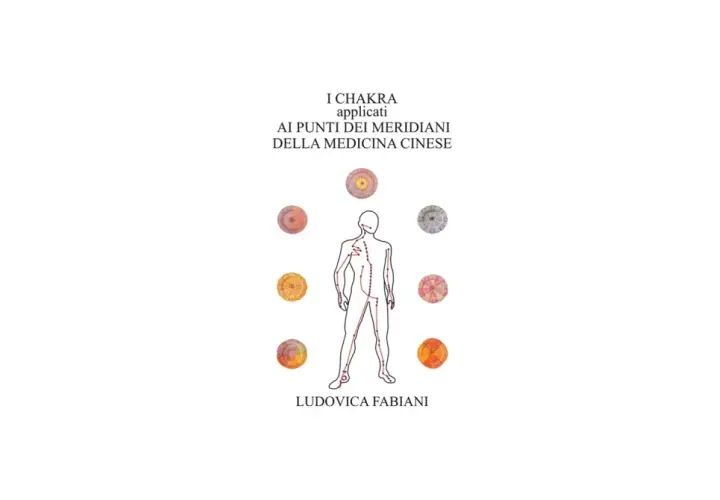 Schema dei punti energetici del corpo, con i chakra applicati ai meridiani della medicina cinese.